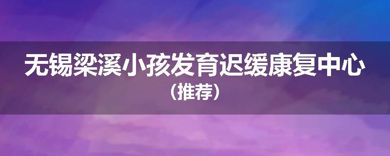 无锡梁溪小孩发育迟缓康复中心（推荐）