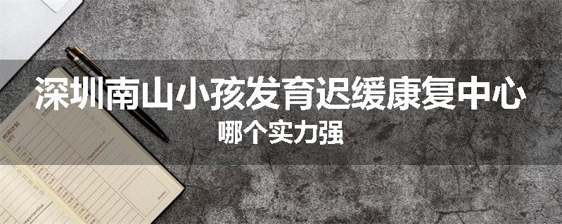 深圳南山小孩发育迟缓康复中心哪个实力强