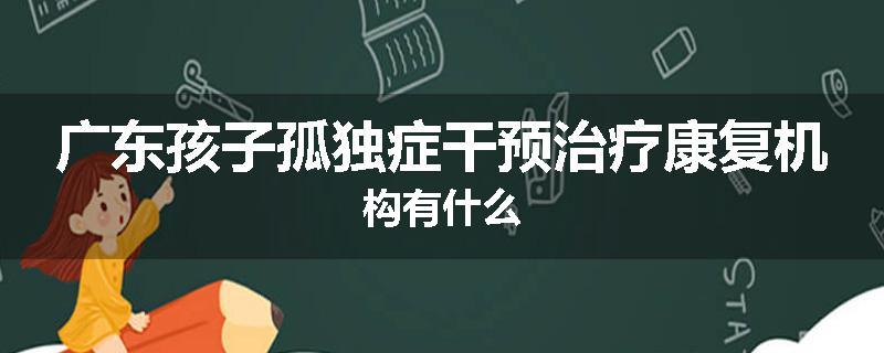 广东孩子孤独症干预治疗康复机构有什么