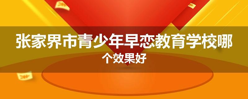 张家界市青少年早恋教育学校哪个效果好