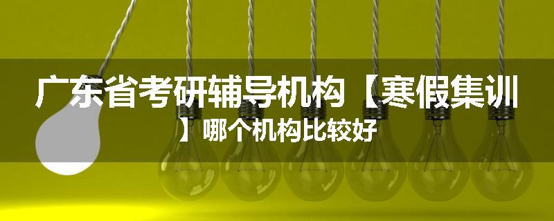 广东省考研辅导机构【寒假集训】哪个机构比较好