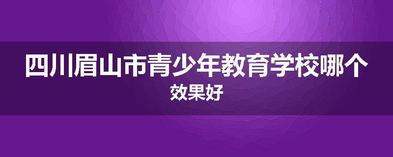 四川眉山市青少年教育学校哪个效果好