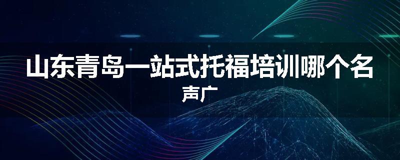 山东青岛一站式托福培训哪个名声广