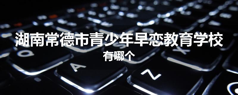 湖南常德市青少年早恋教育学校有哪个