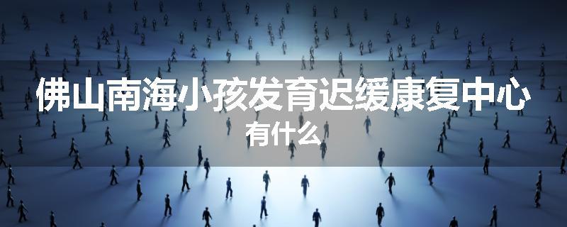 佛山南海小孩发育迟缓康复中心有什么