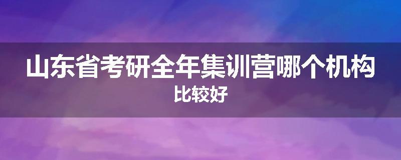山东省考研全年集训营哪个机构比较好