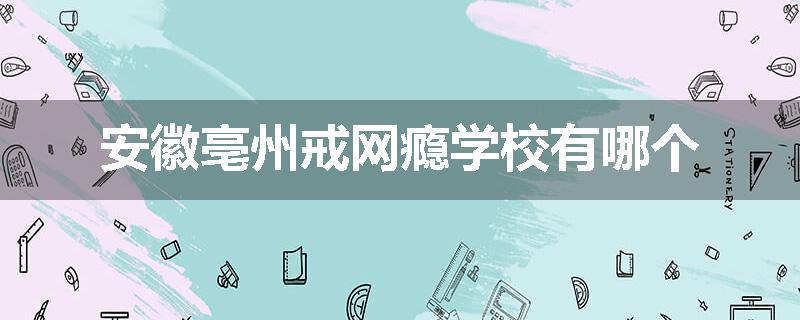 安徽亳州戒网瘾学校有哪个
