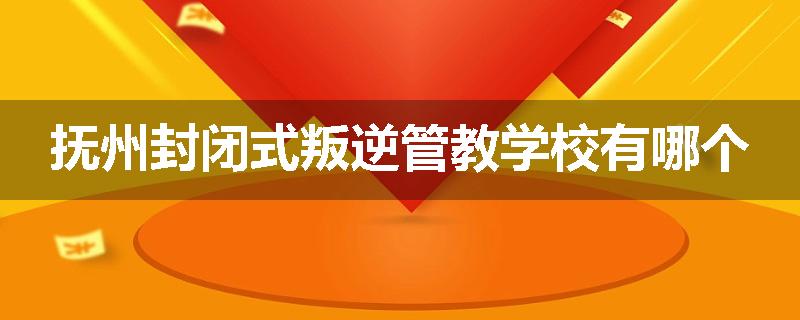 抚州封闭式叛逆管教学校有哪个