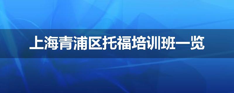 上海青浦区托福培训班一览