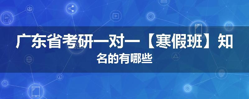 广东省考研一对一【寒假班】知名的有哪些