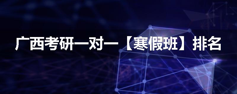 广西考研一对一【寒假班】排名