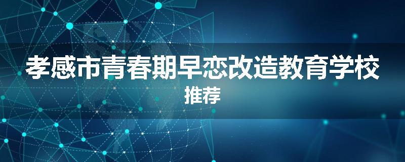 孝感市青春期早恋改造教育学校推荐