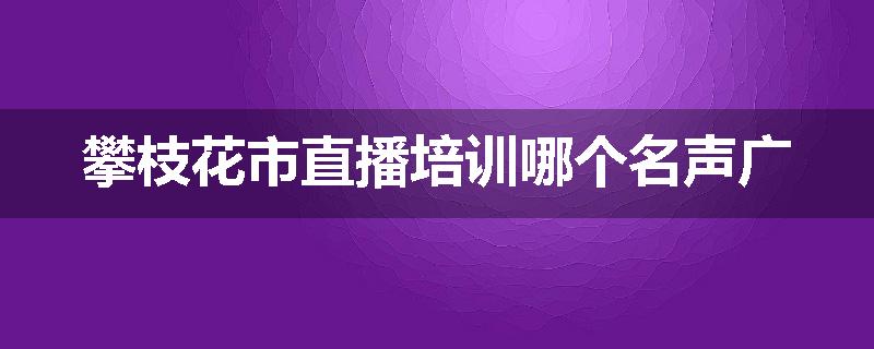 攀枝花市直播培训哪个名声广
