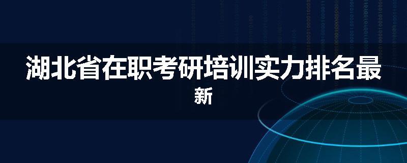 湖北省在职考研培训实力排名最新