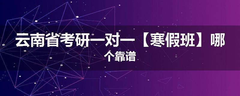 云南省考研一对一【寒假班】哪个靠谱