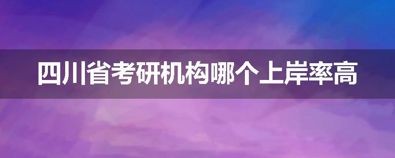 四川省考研机构哪个上岸率高