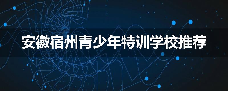 安徽宿州青少年特训学校推荐