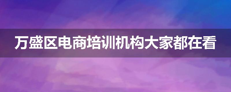 万盛区电商培训机构大家都在看