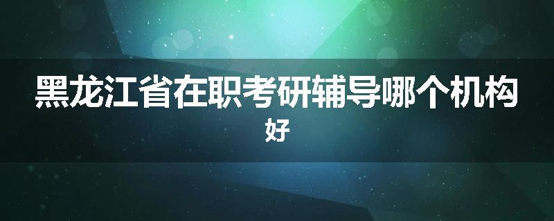 黑龙江省在职考研辅导哪个机构好