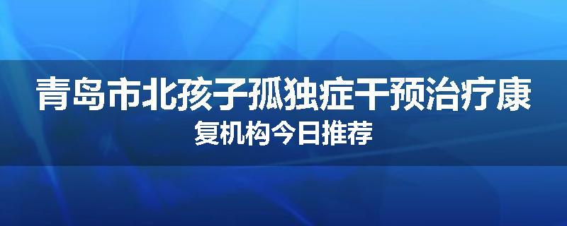 青岛市北孩子孤独症干预治疗康复机构今日推荐