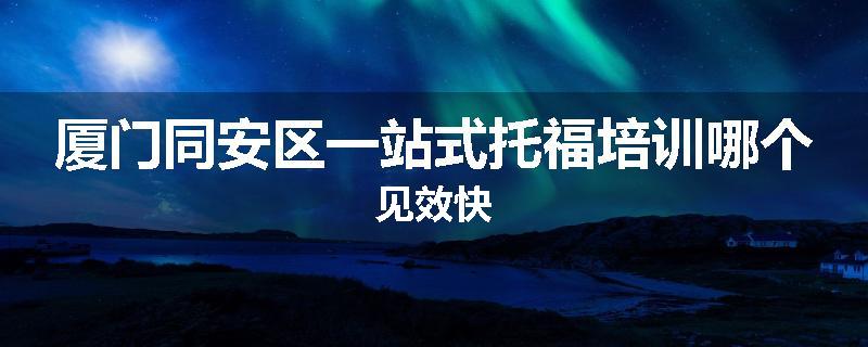 厦门同安区一站式托福培训哪个见效快