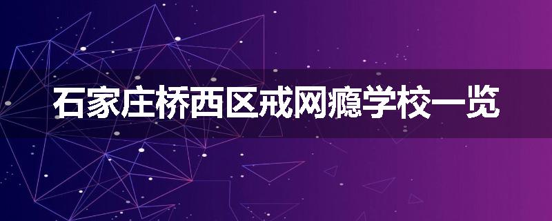 石家庄桥西区戒网瘾学校一览