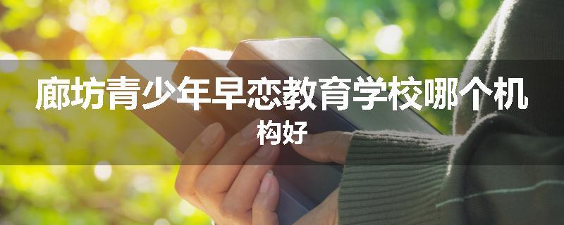 廊坊青少年早恋教育学校哪个机构好