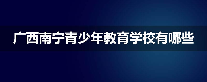 广西南宁青少年教育学校有哪些