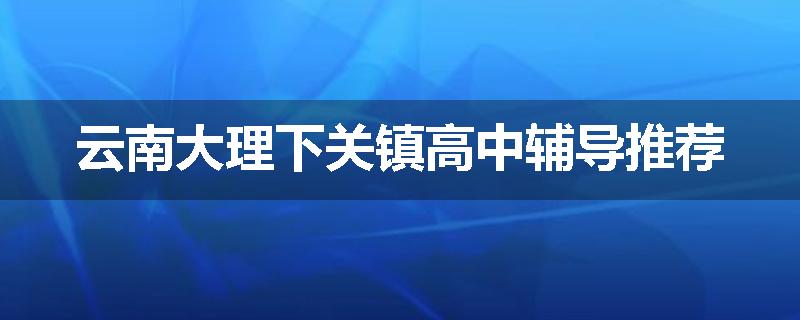 云南大理下关镇高中辅导推荐