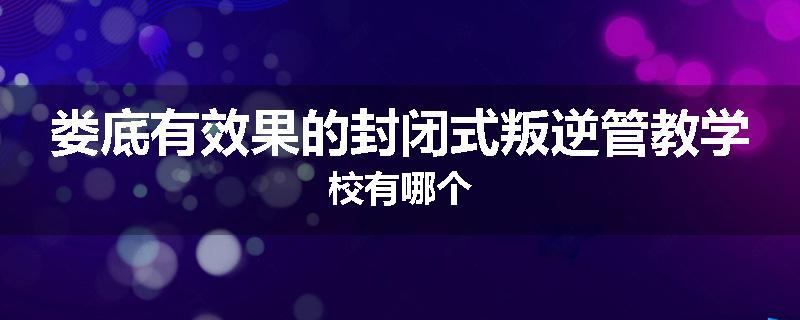 娄底有效果的封闭式叛逆管教学校有哪个