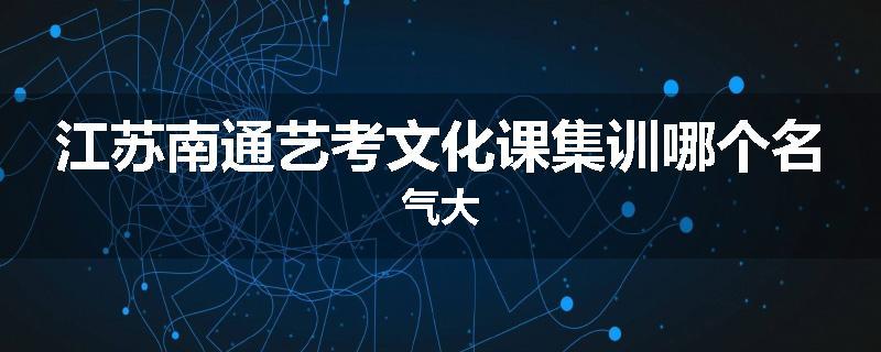 江苏南通艺考文化课集训哪个名气大