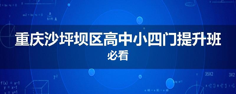 重庆沙坪坝区高中小四门提升班必看