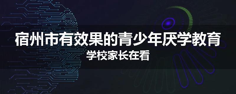 宿州市有效果的青少年厌学教育学校家长在看