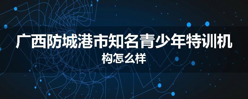 广西防城港市知名青少年特训机构怎么样
