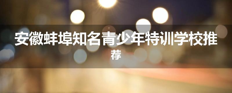 安徽蚌埠知名青少年特训学校推荐