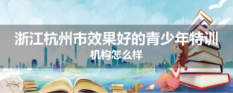 浙江杭州市效果好的青少年特训机构怎么样