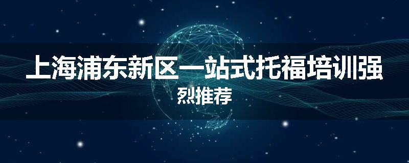 上海浦东新区一站式托福培训强烈推荐