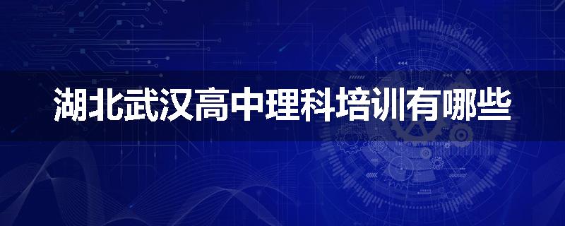 湖北武汉高中理科培训有哪些