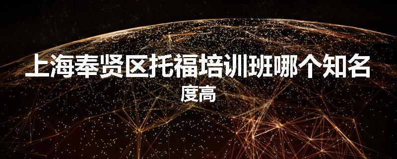 上海奉贤区托福培训班哪个知名度高