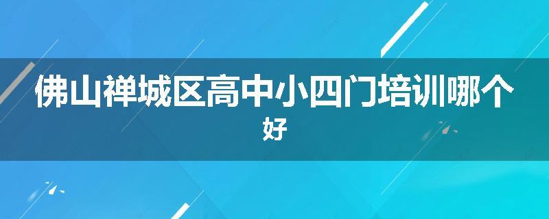 佛山禅城区高中小四门培训哪个好