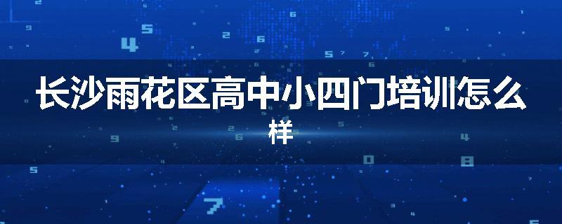 长沙雨花区高中小四门培训怎么样