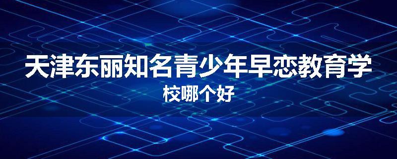 天津东丽知名青少年早恋教育学校哪个好