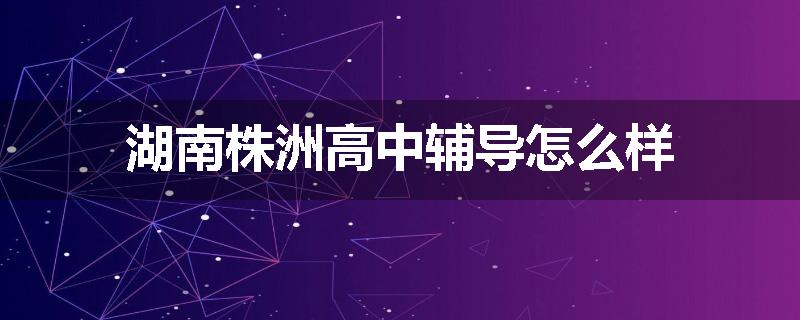 湖南株洲高中辅导怎么样