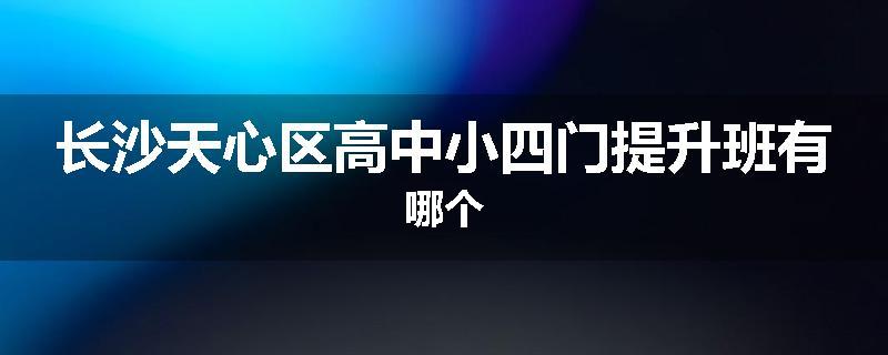 长沙天心区高中小四门提升班有哪个