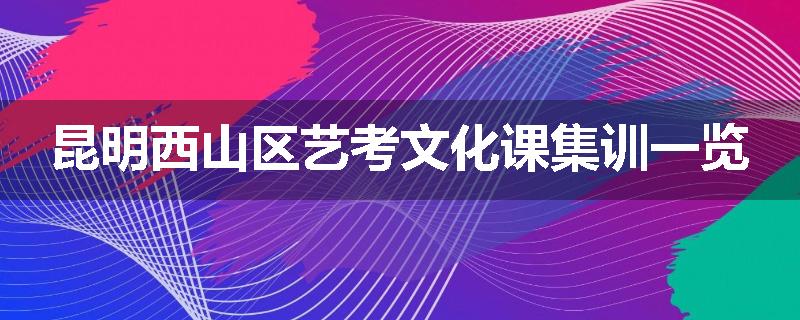 昆明西山区艺考文化课集训一览