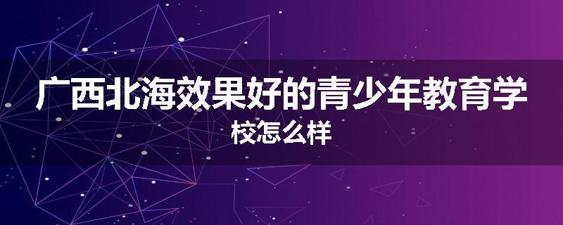 广西北海效果好的青少年教育学校怎么样