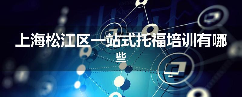 上海松江区一站式托福培训有哪些