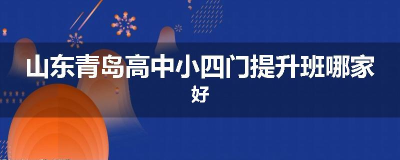 山东青岛高中小四门提升班哪家好