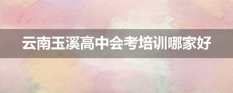 云南玉溪高中会考培训哪家好