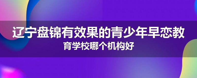 辽宁盘锦有效果的青少年早恋教育学校哪个机构好